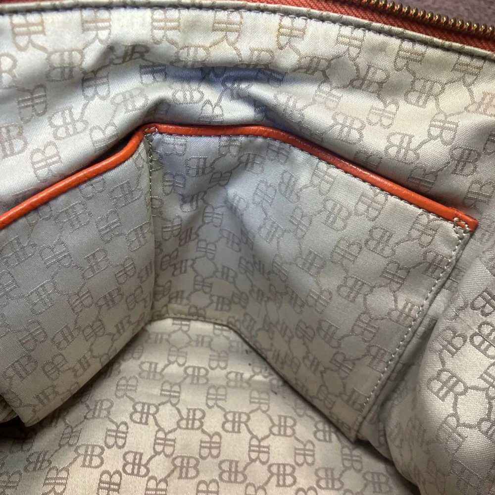 Banana Republic New Evan Satchel Orange Pebbled Leather Gold Hardware Handbag